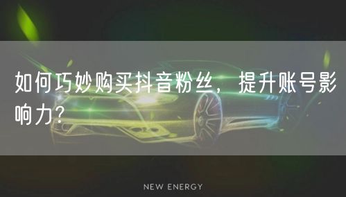 如何巧妙购买抖音粉丝，提升账号影响力？