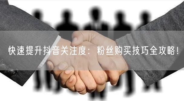 快速提升抖音关注度：粉丝购买技巧全攻略！