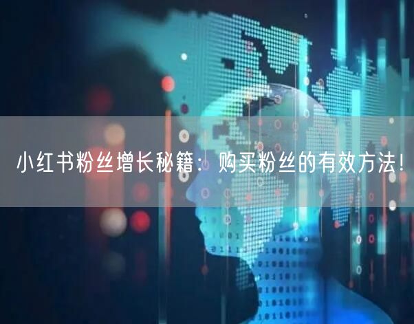 小红书粉丝增长秘籍：购买粉丝的有效方法！
