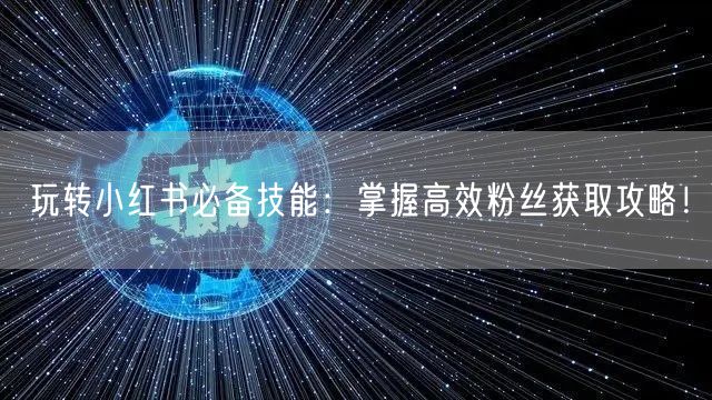 玩转小红书必备技能：掌握高效粉丝获取攻略！