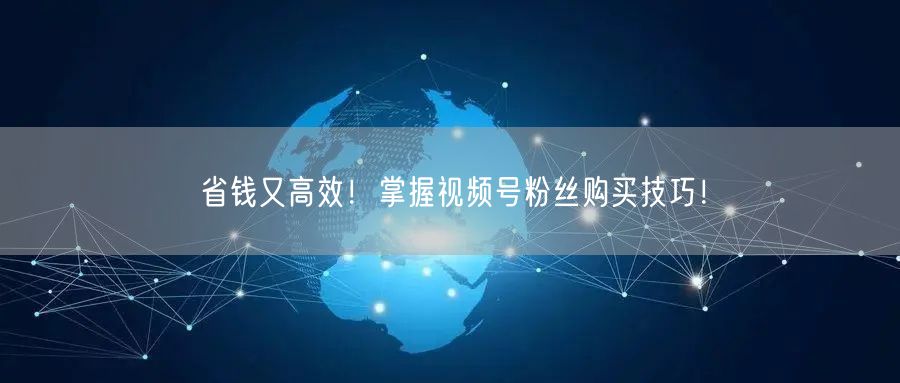 省钱又高效！掌握视频号粉丝购买技巧！