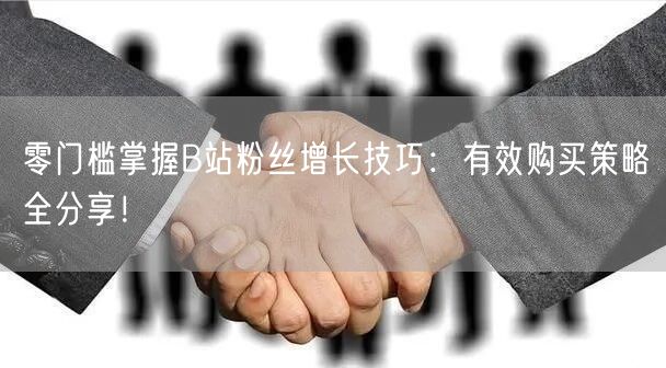 零门槛掌握B站粉丝增长技巧：有效购买策略全分享！