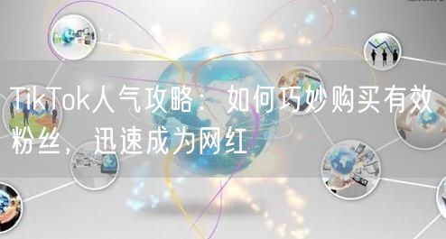 TikTok人气攻略：如何巧妙购买有效粉丝，迅速成为网红