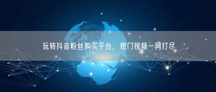 玩转抖音粉丝购买平台，热门视频一网打尽