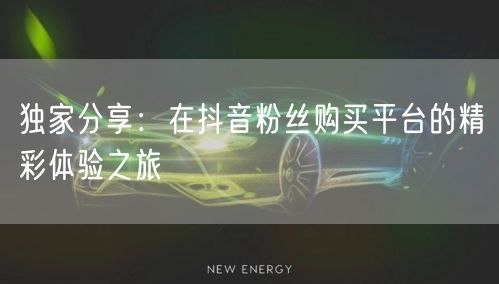 独家分享：在抖音粉丝购买平台的精彩体验之旅