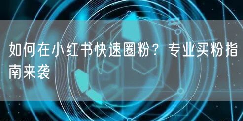 如何在小红书快速圈粉？专业买粉指南来袭
