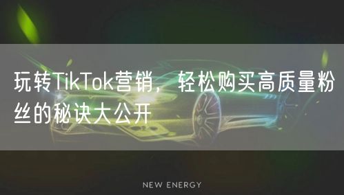 玩转TikTok营销，轻松购买高质量粉丝的秘诀大公开