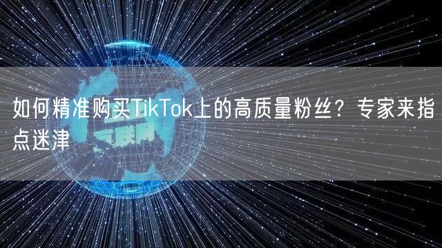 如何精准购买TikTok上的高质量粉丝？专家来指点迷津