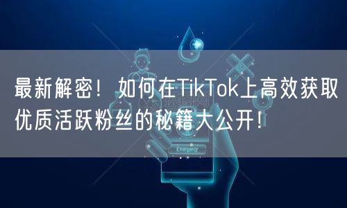 最新解密！如何在TikTok上高效获取优质活跃粉丝的秘籍大公开！