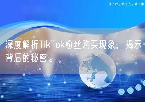 深度解析TikTok粉丝购买现象，揭示背后的秘密。