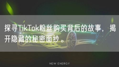 探寻TikTok粉丝购买背后的故事，揭开隐藏的秘密面纱。