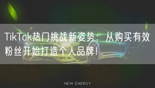 TikTok热门挑战新姿势：从购买有效粉丝开始打造个人品牌！