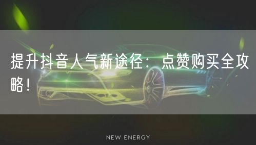 提升抖音人气新途径：点赞购买全攻略！