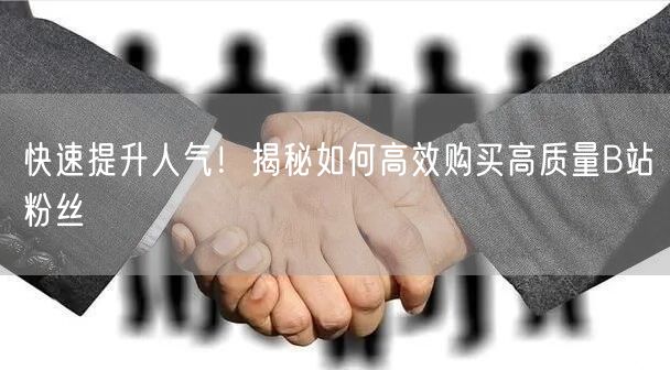 快速提升人气！揭秘如何高效购买高质量B站粉丝