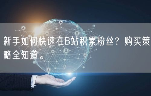 新手如何快速在B站积累粉丝？购买策略全知道。