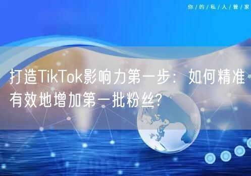 打造TikTok影响力第一步：如何精准有效地增加第一批粉丝?