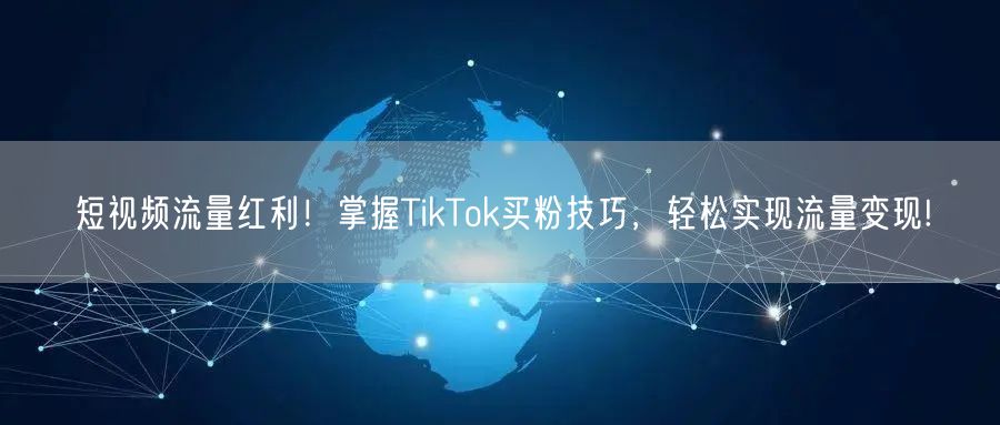 短视频流量红利！掌握TikTok买粉技巧，轻松实现流量变现!