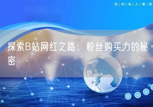 探索B站网红之路：粉丝购买力的秘密