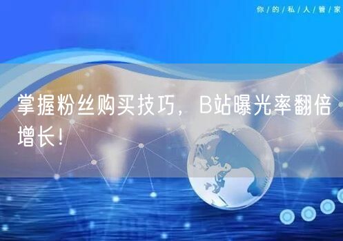 掌握粉丝购买技巧，B站曝光率翻倍增长！