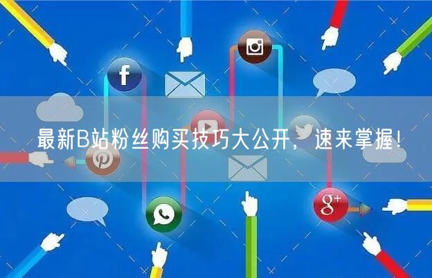 最新B站粉丝购买技巧大公开，速来掌握！