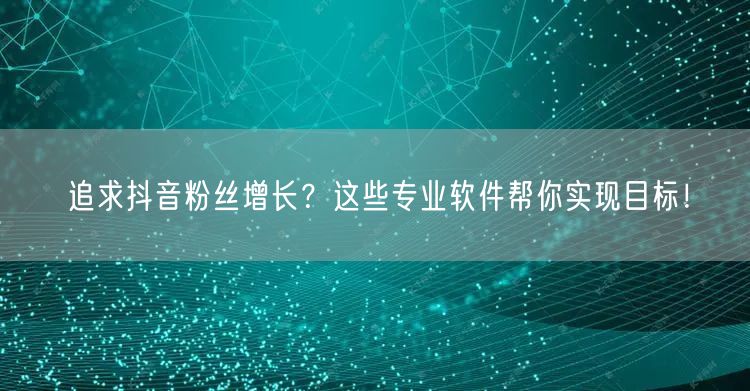 追求抖音粉丝增长？这些专业软件帮你实现目标！