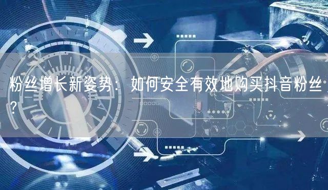粉丝增长新姿势：如何安全有效地购买抖音粉丝？