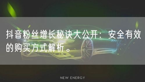 抖音粉丝增长秘诀大公开：安全有效的购买方式解析。
