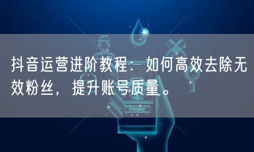 抖音运营进阶教程：如何高效去除无效粉丝，提升账号质量。