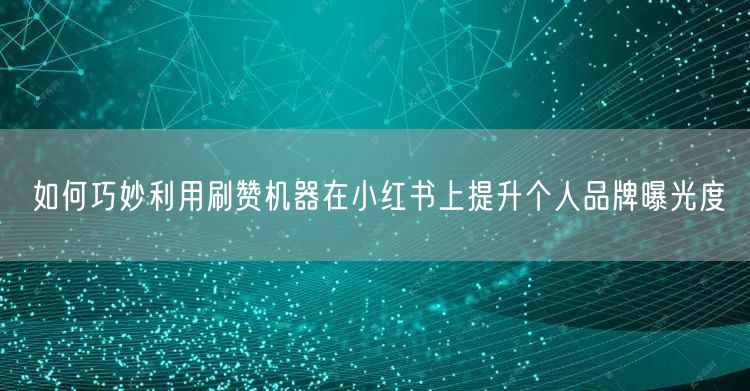 如何巧妙利用刷赞机器在小红书上提升个人品牌曝光度