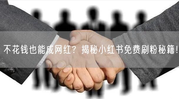 不花钱也能成网红？揭秘小红书免费刷粉秘籍！