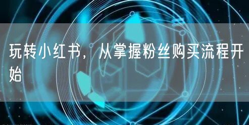 玩转小红书，从掌握粉丝购买流程开始