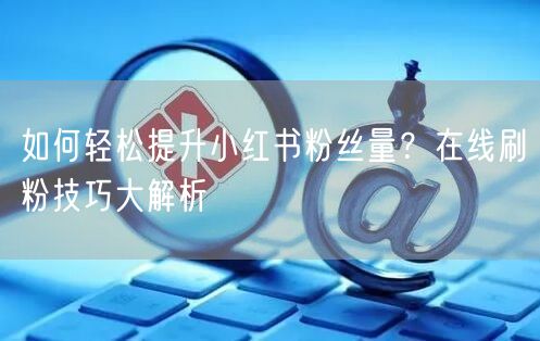 如何轻松提升小红书粉丝量？在线刷粉技巧大解析