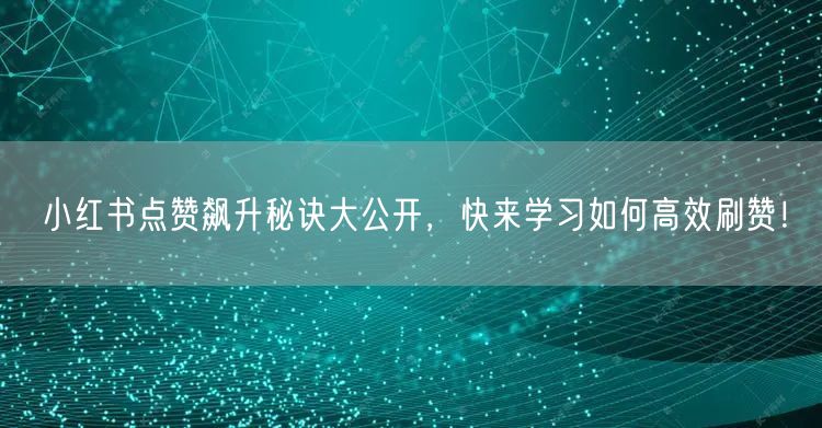 小红书点赞飙升秘诀大公开，快来学习如何高效刷赞！
