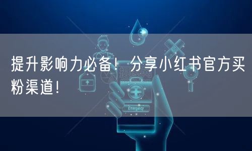 提升影响力必备！分享小红书官方买粉渠道！